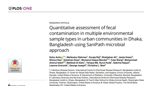 Quantitative assessment of fecal contamination in multiple environmental sample types in urban communities in Dhaka, Bangladesh using SaniPath microbial approach